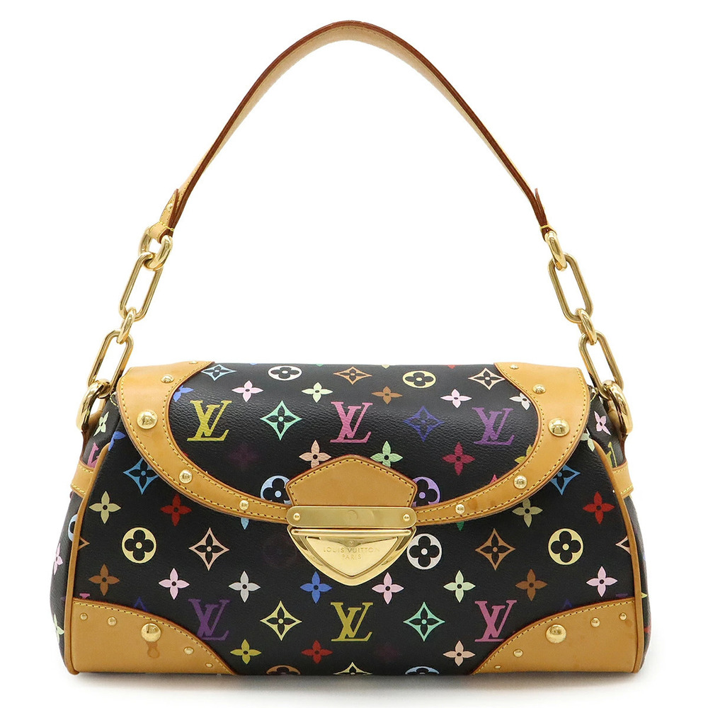 LOUIS VUITTON Monogram Multicolor Beverly Shoulder Bag Hobo Noir Black